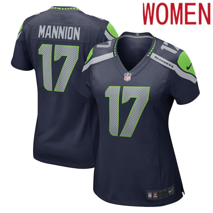 Women Seattle Seahawks 17 Sean Mannion Nike College Navy Home Game Player NFL Jersey
